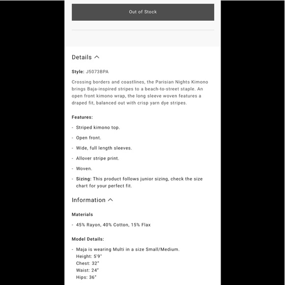 Billabong Sz M Parisian Nights Top - Picture 7 of 13